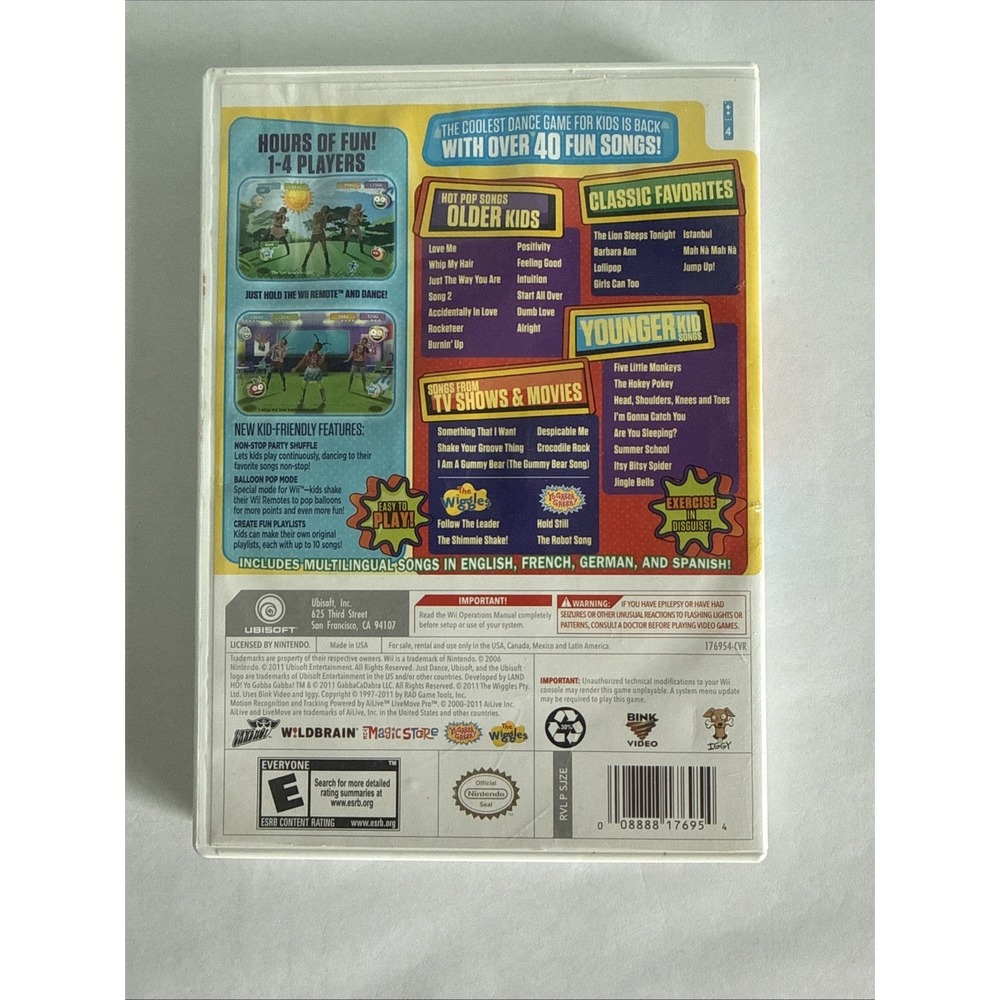 Just Dance Kids 2 Wii DISC+CASE 40 Fun Songs WORKS Movement Entertainment - Picture 2 of 4